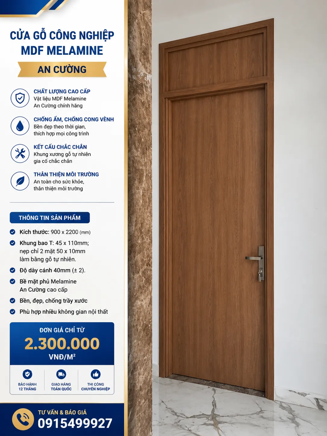 Giá cửa gỗ công nghiệp tại phường Bình Thuận HCM