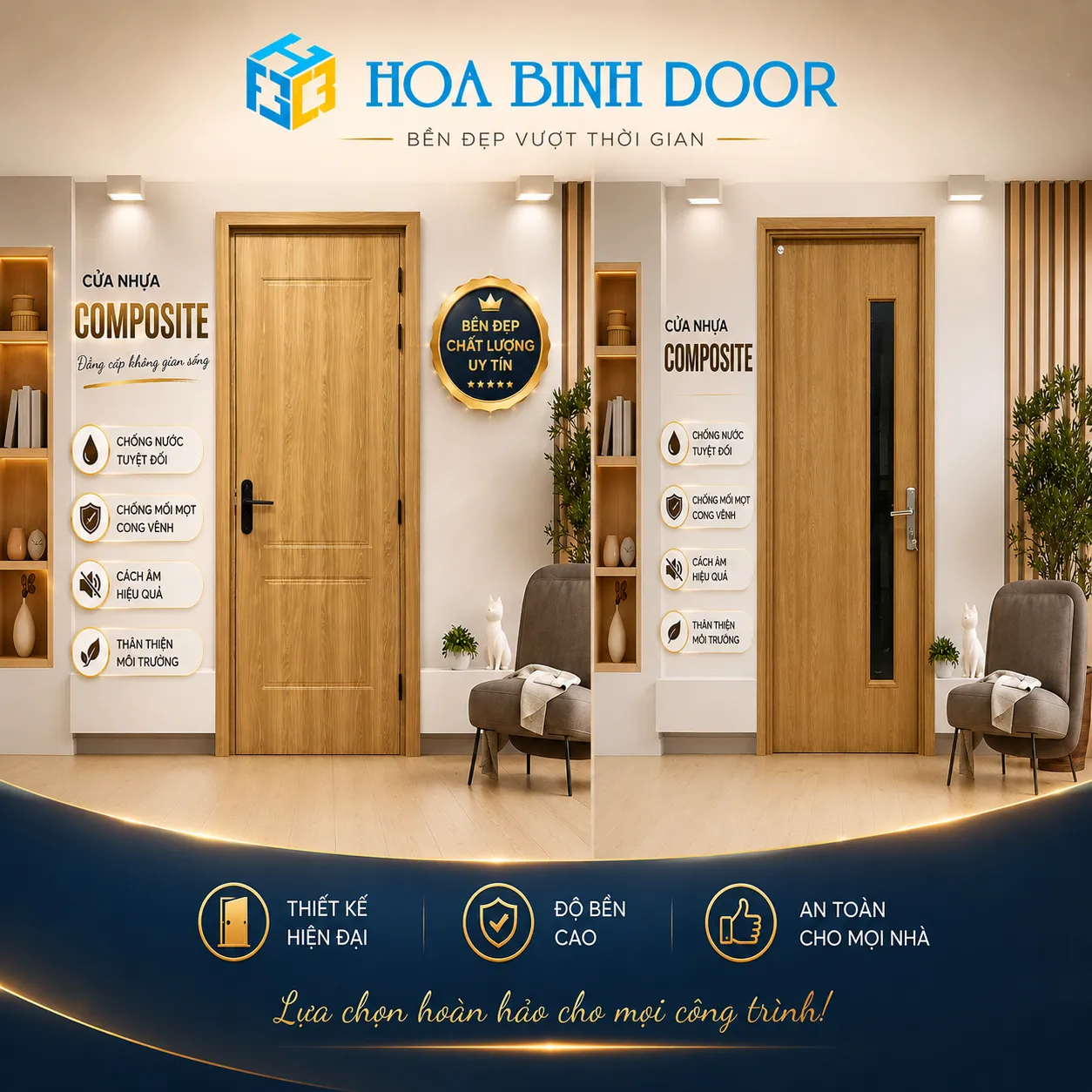 Cửa nhựa Composite lắp đặt tại phường Vườn Lài