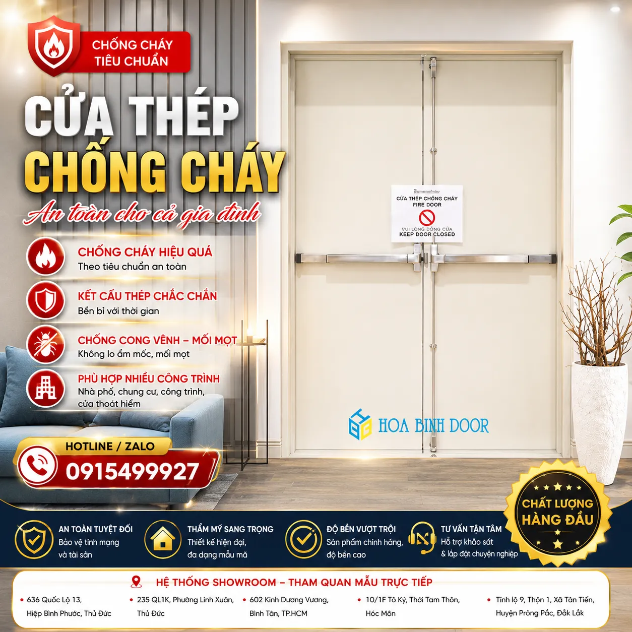 Báo giá cửa thép chống cháy tại Đồng Nai