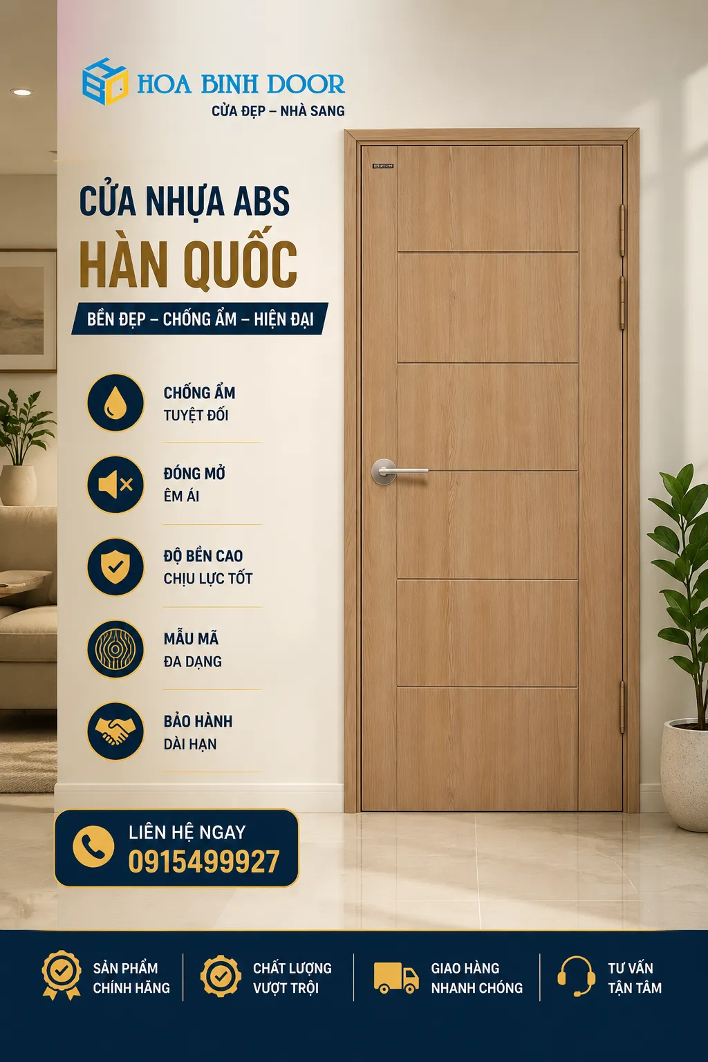 Cửa nhựa ABS Hàn Quốc tại phường Thời An