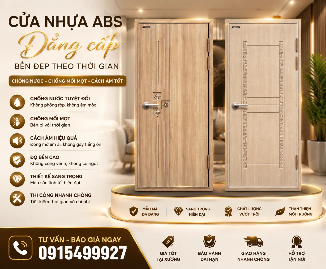 Cửa nhựa ABS Hàn Quốc tại phường Thời An