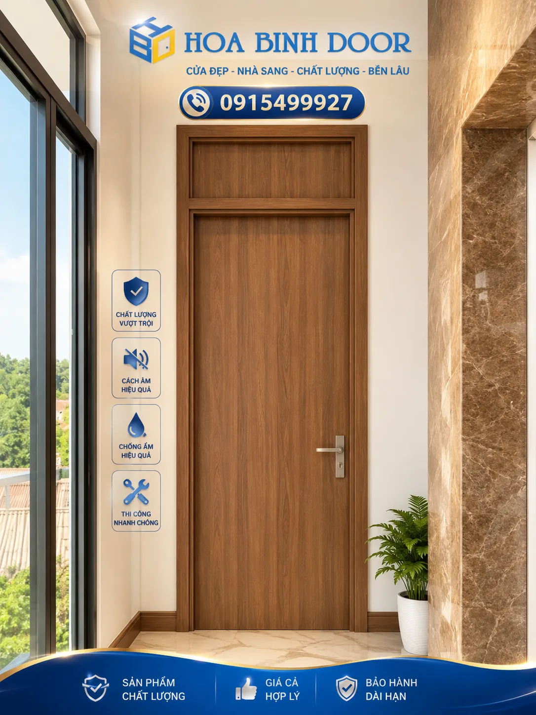 Giá cửa gỗ công nghiệp tại phường Bình Thuận HCM
