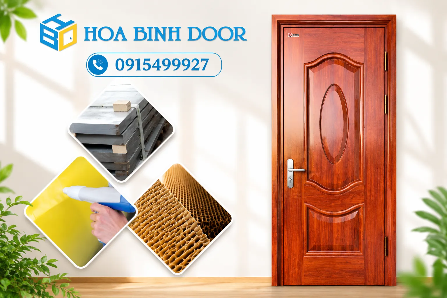 Cửa thép vân gỗ lắp tại phường Tân Bình