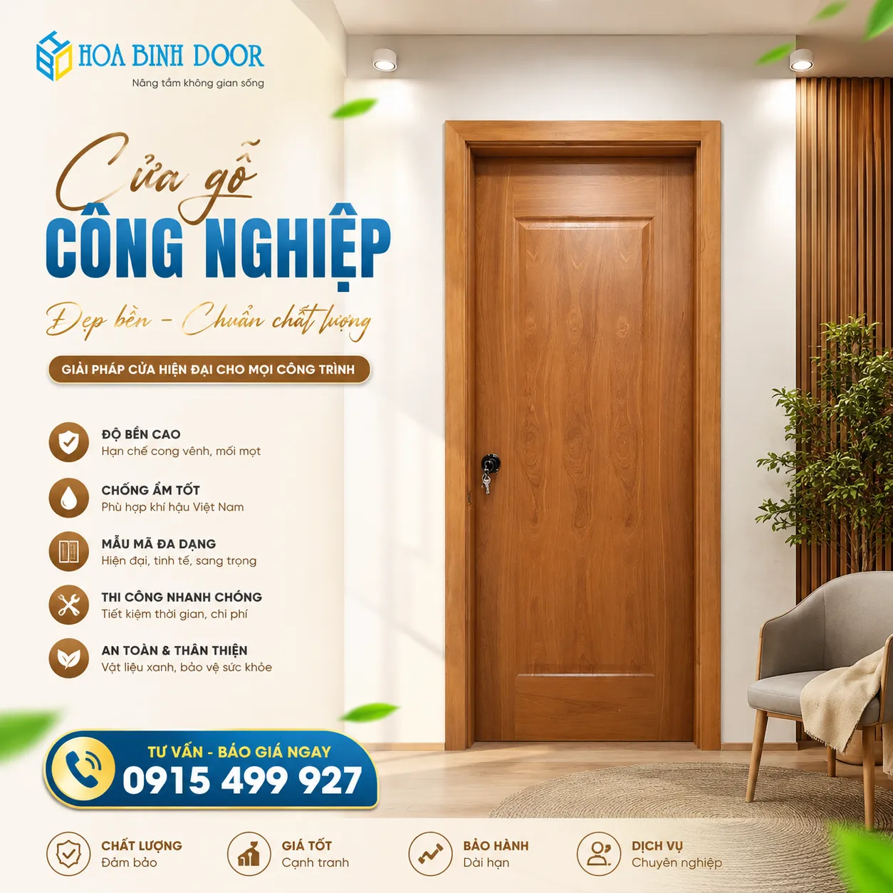 Cửa gỗ công nghiệp tại phường An Khánh