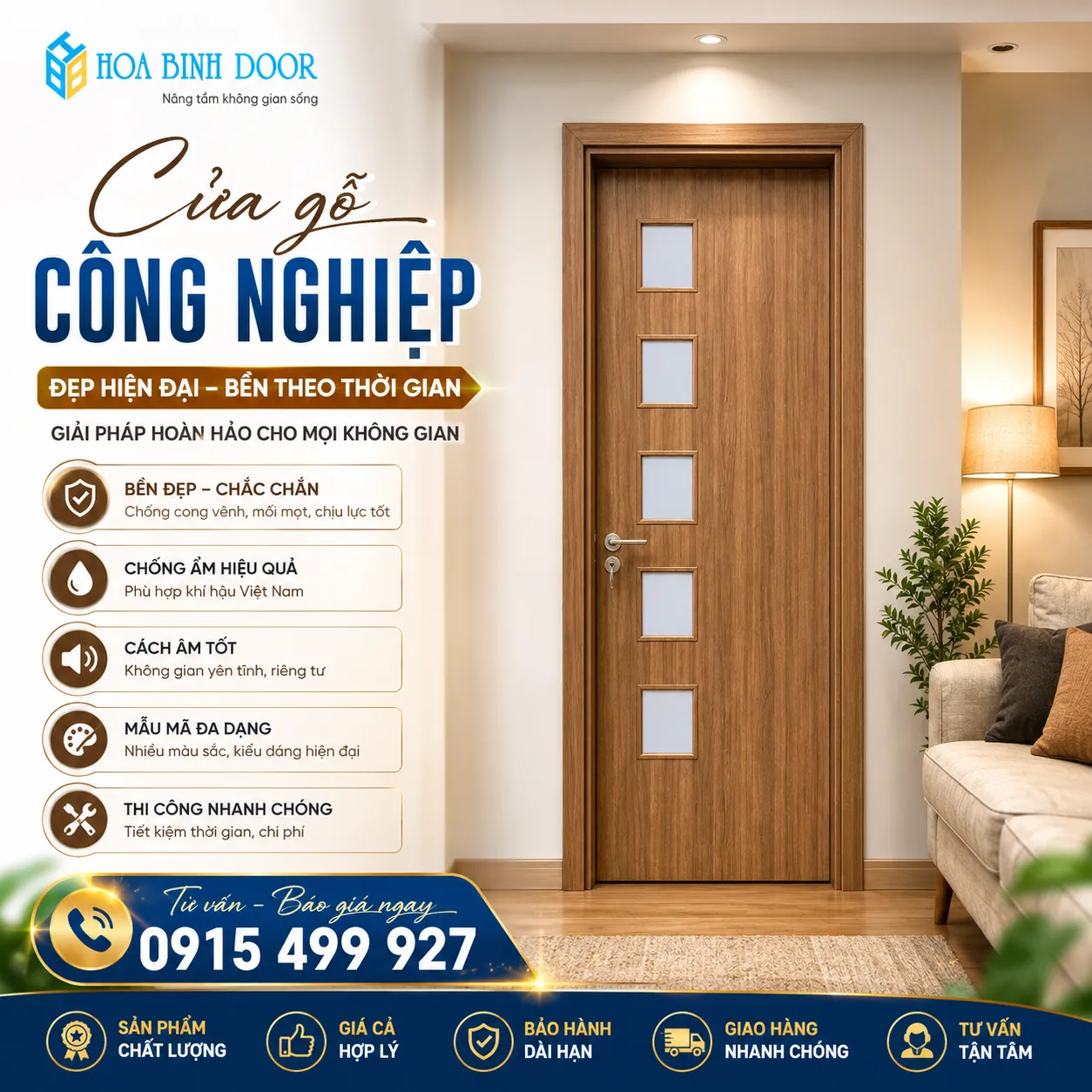 Cửa gỗ công nghiệp tại phường An Khánh