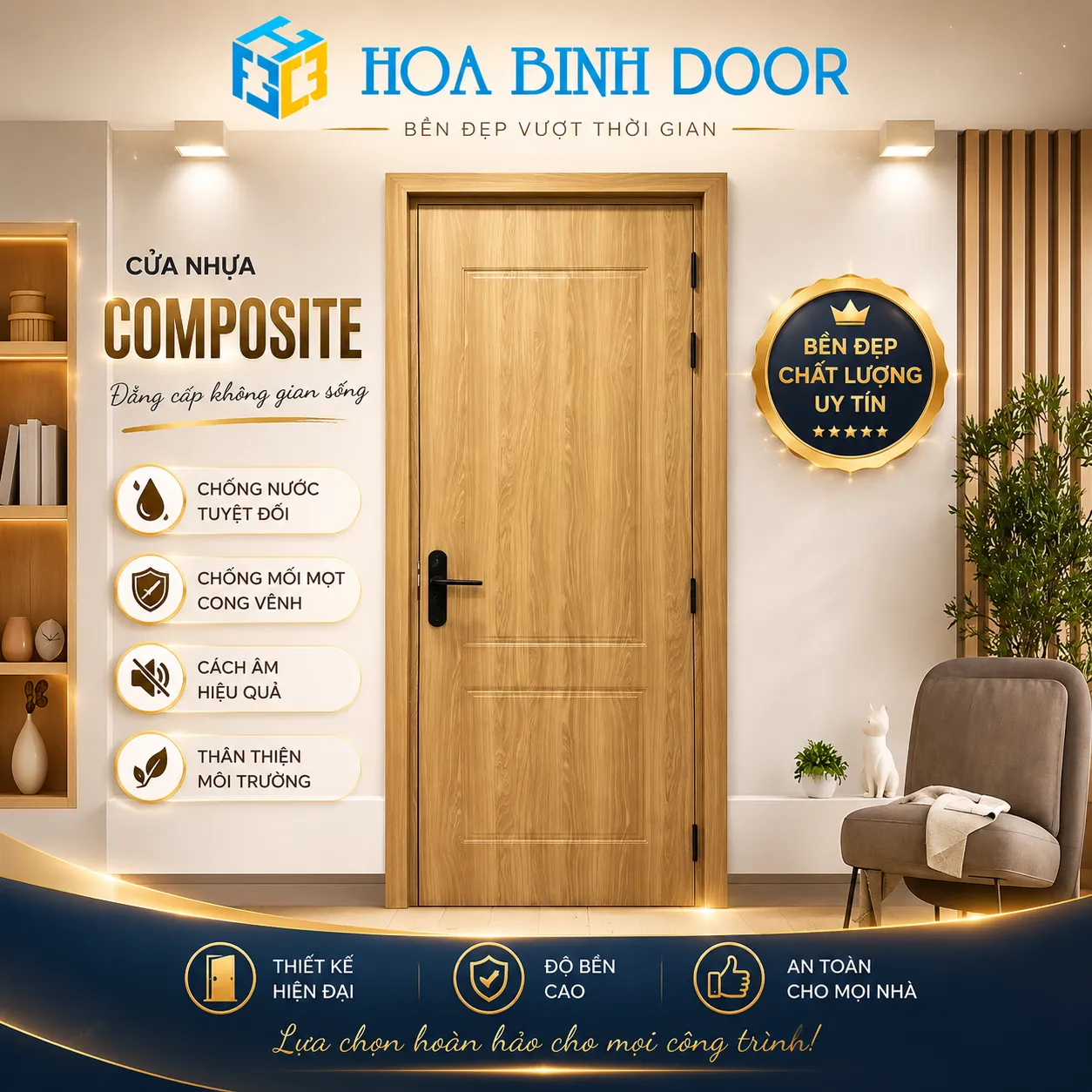 Cửa nhựa Composite lắp tại Hiệp Bình Phước