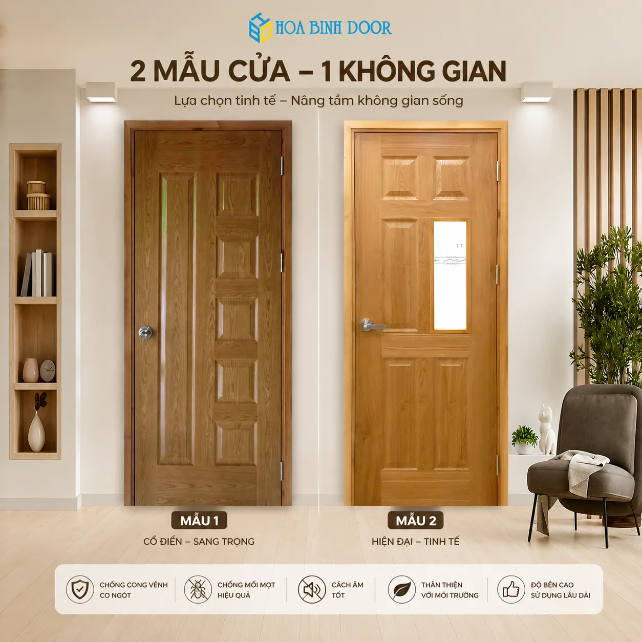 Lắp đặt cửa gỗ công nghiêp tại Hiệp Bình HCM