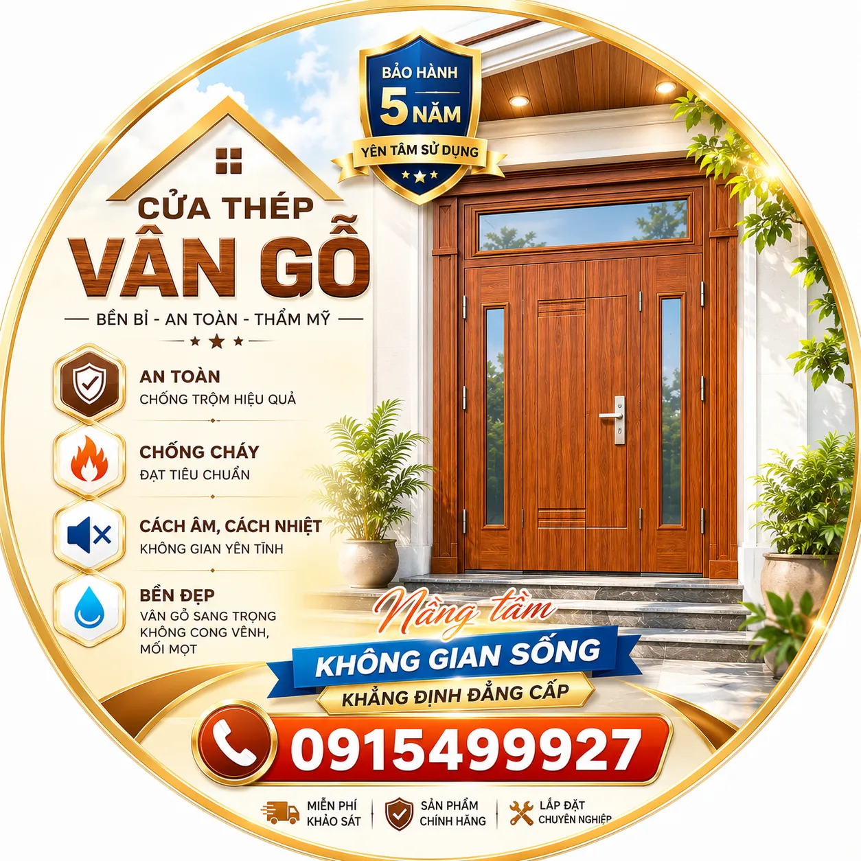 Cửa thép vân gỗ tại Thủ Dầu Một