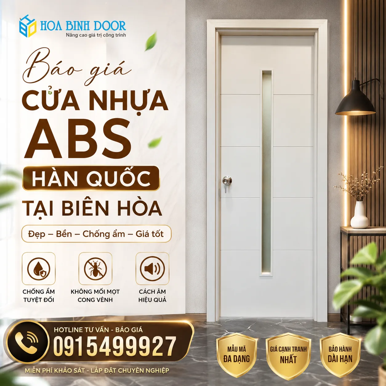 Báo giá cửa nhựa ABS Hàn Quốc tại Biên Hòa