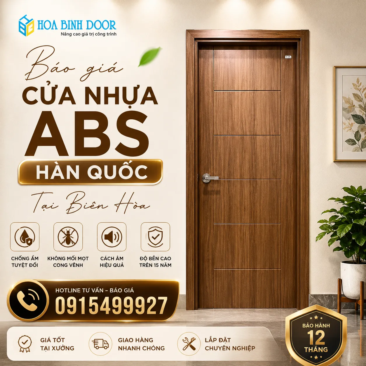 Báo giá cửa nhựa ABS Hàn Quốc tại Biên Hòa