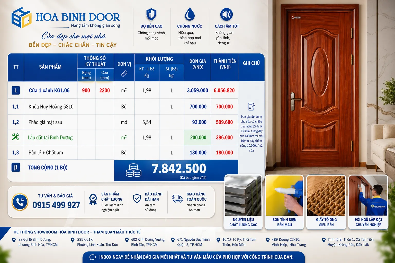 Cửa thép vân gỗ tại Bình Dương