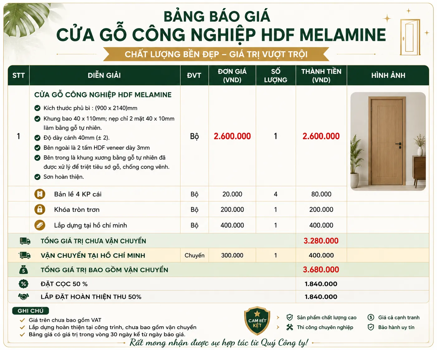 Cửa gỗ công nghiệp tại Đồng Nai