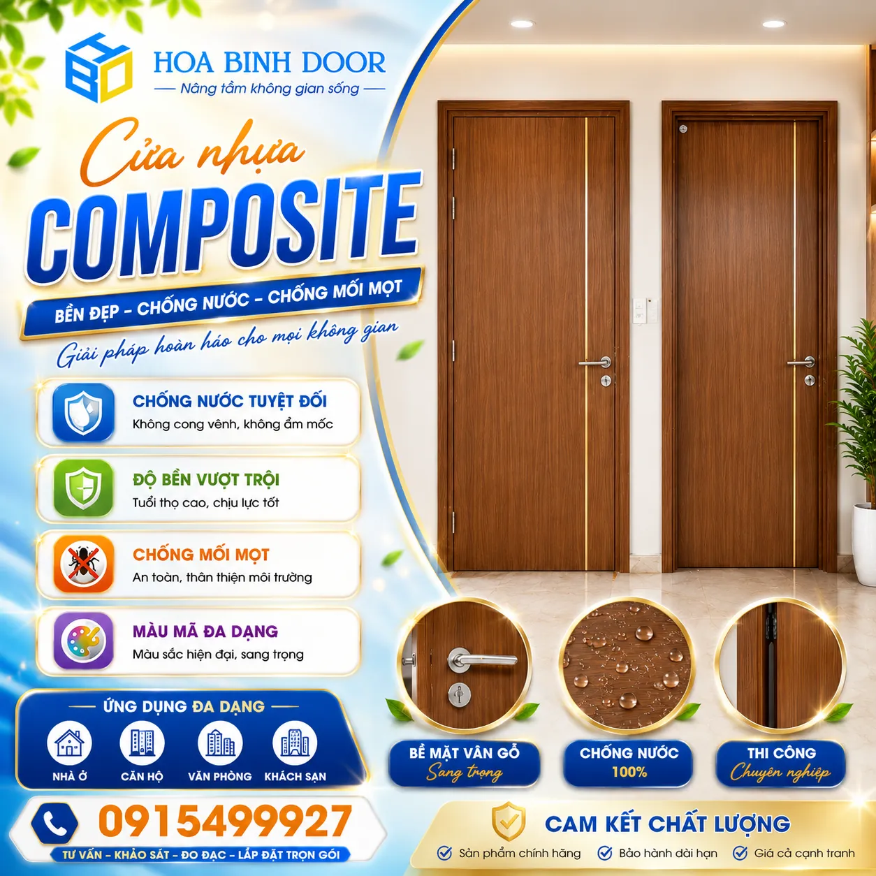 Báo giá cửa nhựa composite tại Hóc Môn