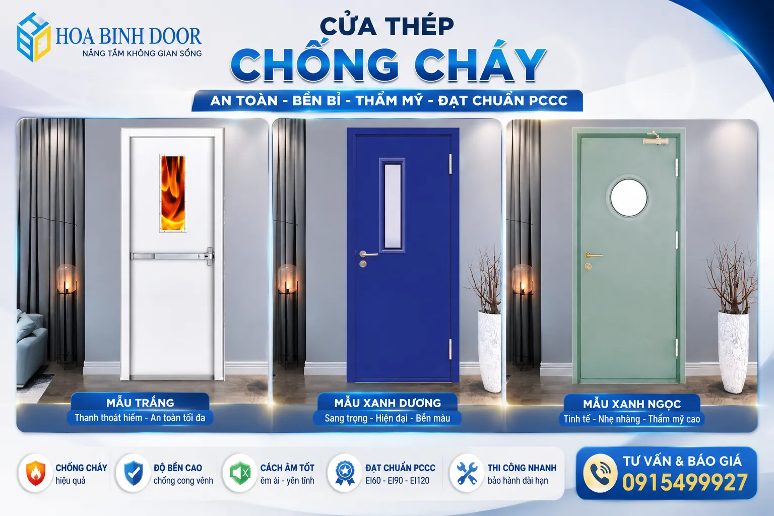 Cửa thép chống cháy lắp tại Linh Trung